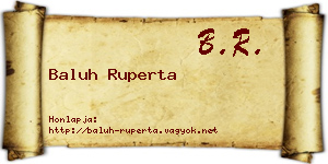 Baluh Ruperta névjegykártya